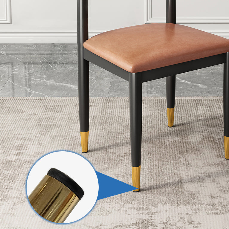 Contemporary Metal Side Chair Restaurant Armless Cow Horn Open Back Dining Side Chair Clearhalo ' kitchen&dining_furn' 'Dining Chairs' 'Dining Tables & Seating' 'dining_chair' 'furn' 'furn_dining_chair' 'Furniture' 'furniture_dining_chair' 'Kitchen & Dining Furniture' 'kitchen' 3826618