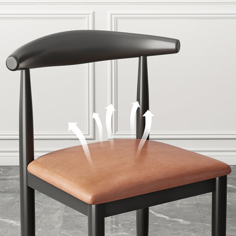 Contemporary Metal Side Chair Restaurant Armless Cow Horn Open Back Dining Side Chair Clearhalo ' kitchen&dining_furn' 'Dining Chairs' 'Dining Tables & Seating' 'dining_chair' 'furn' 'furn_dining_chair' 'Furniture' 'furniture_dining_chair' 'Kitchen & Dining Furniture' 'kitchen' 3826620