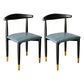 Contemporary Metal Side Chair Restaurant Armless Cow Horn Open Back Dining Side Chair Blue 2 Piece Set Brass Gold Clearhalo ' kitchen&dining_furn' 'Dining Chairs' 'Dining Tables & Seating' 'dining_chair' 'furn' 'furn_dining_chair' 'Furniture' 'furniture_dining_chair' 'Kitchen & Dining Furniture' 'kitchen' 3826621