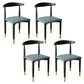 Contemporary Metal Side Chair Restaurant Armless Cow Horn Open Back Dining Side Chair Blue 4 Piece Set Brass Gold Clearhalo ' kitchen&dining_furn' 'Dining Chairs' 'Dining Tables & Seating' 'dining_chair' 'furn' 'furn_dining_chair' 'Furniture' 'furniture_dining_chair' 'Kitchen & Dining Furniture' 'kitchen' 3826623