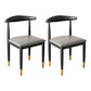 Contemporary Metal Side Chair Restaurant Armless Cow Horn Open Back Dining Side Chair Grey 2 Piece Set Brass Gold Clearhalo ' kitchen&dining_furn' 'Dining Chairs' 'Dining Tables & Seating' 'dining_chair' 'furn' 'furn_dining_chair' 'Furniture' 'furniture_dining_chair' 'Kitchen & Dining Furniture' 'kitchen' 3826626