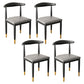 Contemporary Metal Side Chair Restaurant Armless Cow Horn Open Back Dining Side Chair Grey 4 Piece Set Brass Gold Clearhalo ' kitchen&dining_furn' 'Dining Chairs' 'Dining Tables & Seating' 'dining_chair' 'furn' 'furn_dining_chair' 'Furniture' 'furniture_dining_chair' 'Kitchen & Dining Furniture' 'kitchen' 3826627
