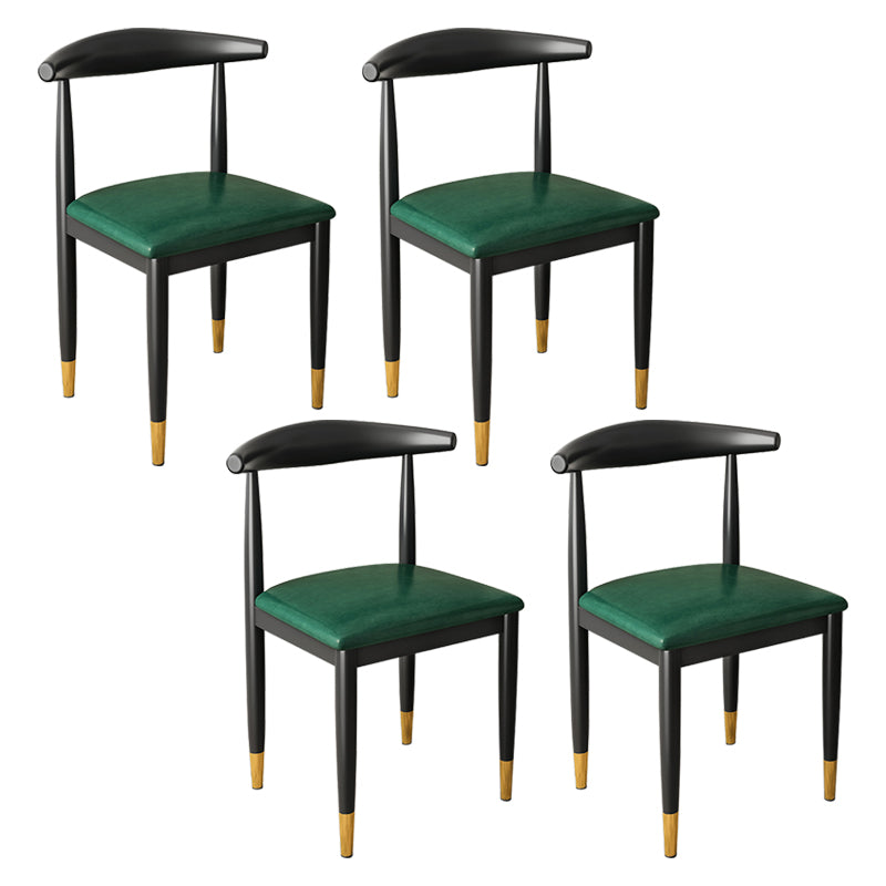 Contemporary Metal Side Chair Restaurant Armless Cow Horn Open Back Dining Side Chair Blackish Green 4 Piece Set Brass Gold Clearhalo ' kitchen&dining_furn' 'Dining Chairs' 'Dining Tables & Seating' 'dining_chair' 'furn' 'furn_dining_chair' 'Furniture' 'furniture_dining_chair' 'Kitchen & Dining Furniture' 'kitchen' 3826630