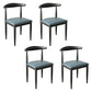 Contemporary Metal Side Chair Restaurant Armless Cow Horn Open Back Dining Side Chair Blue 4 Piece Set Black Clearhalo ' kitchen&dining_furn' 'Dining Chairs' 'Dining Tables & Seating' 'dining_chair' 'furn' 'furn_dining_chair' 'Furniture' 'furniture_dining_chair' 'Kitchen & Dining Furniture' 'kitchen' 3826645