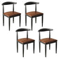 Contemporary Metal Side Chair Restaurant Armless Cow Horn Open Back Dining Side Chair Coffee 4 Piece Set Black Clearhalo ' kitchen&dining_furn' 'Dining Chairs' 'Dining Tables & Seating' 'dining_chair' 'furn' 'furn_dining_chair' 'Furniture' 'furniture_dining_chair' 'Kitchen & Dining Furniture' 'kitchen' 3826648