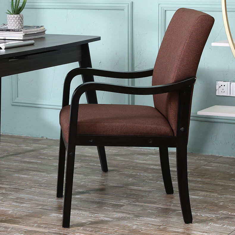 Modern Upholstered Dining Arm Chair Solid Back Dining Armchair with Wood Legs Clearhalo ' kitchen&dining_furn' 'Dining Chairs' 'Dining Tables & Seating' 'dining_chair' 'furn' 'furn_dining_chair' 'Furniture' 'furniture_dining_chair' 'Kitchen & Dining Furniture' 'kitchen' 3826655