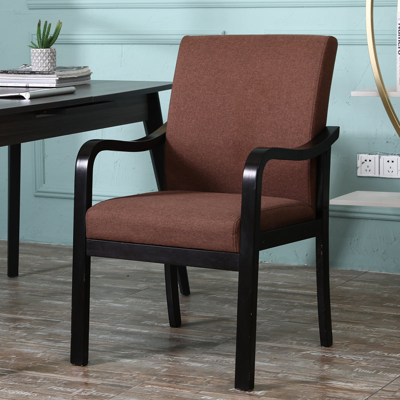 Modern Upholstered Dining Arm Chair Solid Back Dining Armchair with Wood Legs Clearhalo ' kitchen&dining_furn' 'Dining Chairs' 'Dining Tables & Seating' 'dining_chair' 'furn' 'furn_dining_chair' 'Furniture' 'furniture_dining_chair' 'Kitchen & Dining Furniture' 'kitchen' 3826656