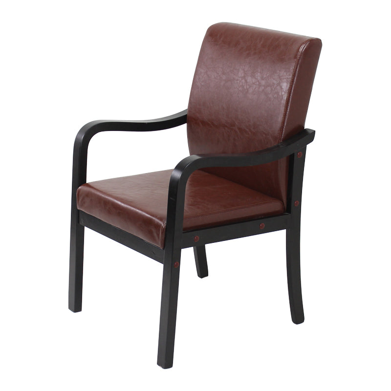 Modern Upholstered Dining Arm Chair Solid Back Dining Armchair with Wood Legs Tan 1 Piece Black Clearhalo ' kitchen&dining_furn' 'Dining Chairs' 'Dining Tables & Seating' 'dining_chair' 'furn' 'furn_dining_chair' 'Furniture' 'furniture_dining_chair' 'Kitchen & Dining Furniture' 'kitchen' 3826658