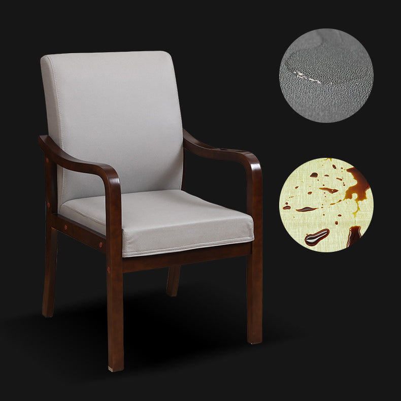 Modern Upholstered Dining Arm Chair Solid Back Dining Armchair with Wood Legs Clearhalo ' kitchen&dining_furn' 'Dining Chairs' 'Dining Tables & Seating' 'dining_chair' 'furn' 'furn_dining_chair' 'Furniture' 'furniture_dining_chair' 'Kitchen & Dining Furniture' 'kitchen' 3826663