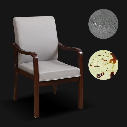 Modern Upholstered Dining Arm Chair Solid Back Dining Armchair with Wood Legs Clearhalo ' kitchen&dining_furn' 'Dining Chairs' 'Dining Tables & Seating' 'dining_chair' 'furn' 'furn_dining_chair' 'Furniture' 'furniture_dining_chair' 'Kitchen & Dining Furniture' 'kitchen' 3826663