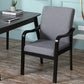 Modern Upholstered Dining Arm Chair Solid Back Dining Armchair with Wood Legs Smoke Gray 1 Piece Black Clearhalo ' kitchen&dining_furn' 'Dining Chairs' 'Dining Tables & Seating' 'dining_chair' 'furn' 'furn_dining_chair' 'Furniture' 'furniture_dining_chair' 'Kitchen & Dining Furniture' 'kitchen' 3826669