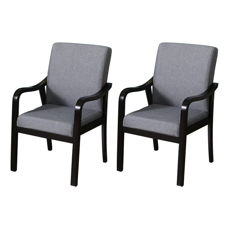 Modern Upholstered Dining Arm Chair Solid Back Dining Armchair with Wood Legs Smoke Gray 2 Piece Set Black Clearhalo ' kitchen&dining_furn' 'Dining Chairs' 'Dining Tables & Seating' 'dining_chair' 'furn' 'furn_dining_chair' 'Furniture' 'furniture_dining_chair' 'Kitchen & Dining Furniture' 'kitchen' 3826671
