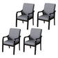 Modern Upholstered Dining Arm Chair Solid Back Dining Armchair with Wood Legs Smoke Gray 4 Piece Set Black Clearhalo ' kitchen&dining_furn' 'Dining Chairs' 'Dining Tables & Seating' 'dining_chair' 'furn' 'furn_dining_chair' 'Furniture' 'furniture_dining_chair' 'Kitchen & Dining Furniture' 'kitchen' 3826672