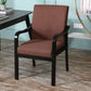 Modern Upholstered Dining Arm Chair Solid Back Dining Armchair with Wood Legs Brown 1 Piece Black Clearhalo ' kitchen&dining_furn' 'Dining Chairs' 'Dining Tables & Seating' 'dining_chair' 'furn' 'furn_dining_chair' 'Furniture' 'furniture_dining_chair' 'Kitchen & Dining Furniture' 'kitchen' 3826676