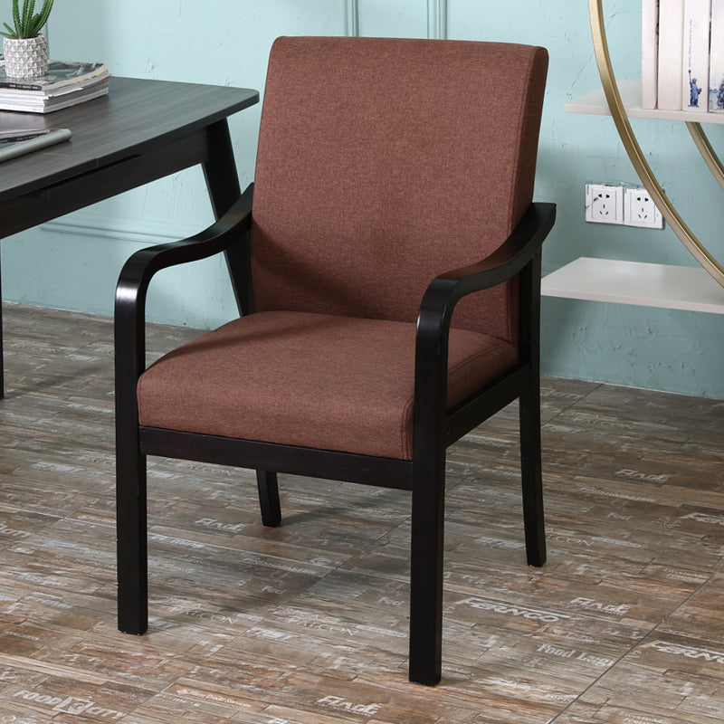 Modern Upholstered Dining Arm Chair Solid Back Dining Armchair with Wood Legs Brown 1 Piece Black Clearhalo ' kitchen&dining_furn' 'Dining Chairs' 'Dining Tables & Seating' 'dining_chair' 'furn' 'furn_dining_chair' 'Furniture' 'furniture_dining_chair' 'Kitchen & Dining Furniture' 'kitchen' 3826676