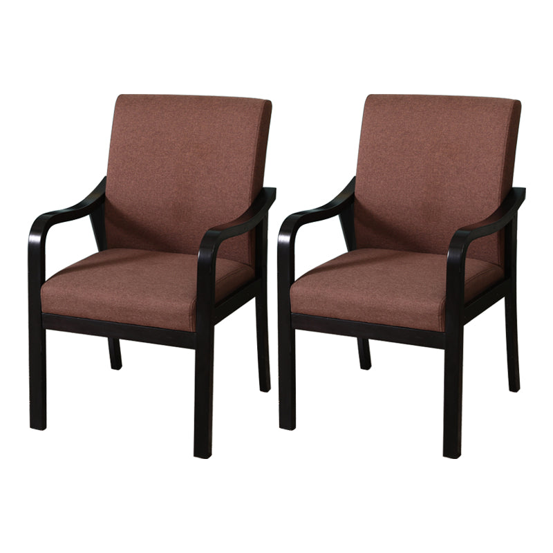 Modern Upholstered Dining Arm Chair Solid Back Dining Armchair with Wood Legs Brown 2 Piece Set Black Clearhalo ' kitchen&dining_furn' 'Dining Chairs' 'Dining Tables & Seating' 'dining_chair' 'furn' 'furn_dining_chair' 'Furniture' 'furniture_dining_chair' 'Kitchen & Dining Furniture' 'kitchen' 3826677