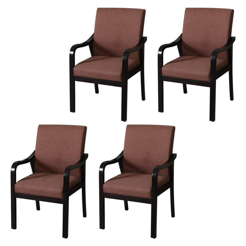 Modern Upholstered Dining Arm Chair Solid Back Dining Armchair with Wood Legs Brown 4 Piece Set Black Clearhalo ' kitchen&dining_furn' 'Dining Chairs' 'Dining Tables & Seating' 'dining_chair' 'furn' 'furn_dining_chair' 'Furniture' 'furniture_dining_chair' 'Kitchen & Dining Furniture' 'kitchen' 3826678