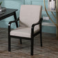 Modern Upholstered Dining Arm Chair Solid Back Dining Armchair with Wood Legs Off-White 1 Piece Black Clearhalo ' kitchen&dining_furn' 'Dining Chairs' 'Dining Tables & Seating' 'dining_chair' 'furn' 'furn_dining_chair' 'Furniture' 'furniture_dining_chair' 'Kitchen & Dining Furniture' 'kitchen' 3826679