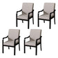 Modern Upholstered Dining Arm Chair Solid Back Dining Armchair with Wood Legs Off-White 4 Piece Set Black Clearhalo ' kitchen&dining_furn' 'Dining Chairs' 'Dining Tables & Seating' 'dining_chair' 'furn' 'furn_dining_chair' 'Furniture' 'furniture_dining_chair' 'Kitchen & Dining Furniture' 'kitchen' 3826681