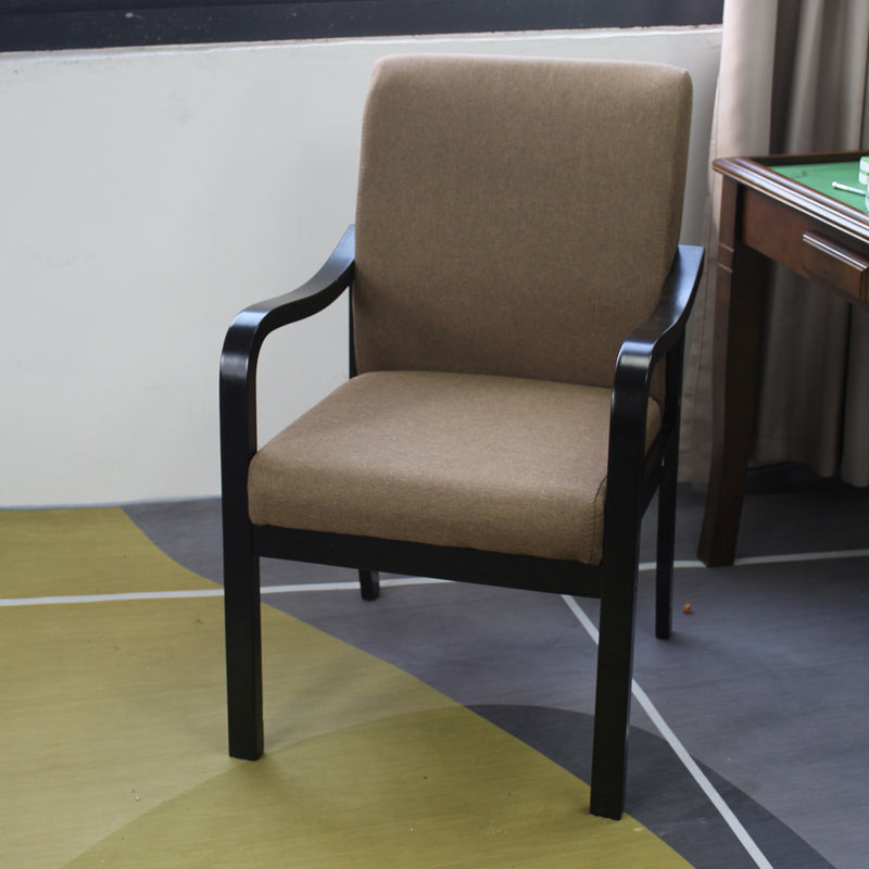 Modern Upholstered Dining Arm Chair Solid Back Dining Armchair with Wood Legs Light Brown 1 Piece Black Clearhalo ' kitchen&dining_furn' 'Dining Chairs' 'Dining Tables & Seating' 'dining_chair' 'furn' 'furn_dining_chair' 'Furniture' 'furniture_dining_chair' 'Kitchen & Dining Furniture' 'kitchen' 3826682