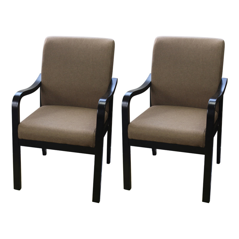 Modern Upholstered Dining Arm Chair Solid Back Dining Armchair with Wood Legs Light Brown 2 Piece Set Black Clearhalo ' kitchen&dining_furn' 'Dining Chairs' 'Dining Tables & Seating' 'dining_chair' 'furn' 'furn_dining_chair' 'Furniture' 'furniture_dining_chair' 'Kitchen & Dining Furniture' 'kitchen' 3826683