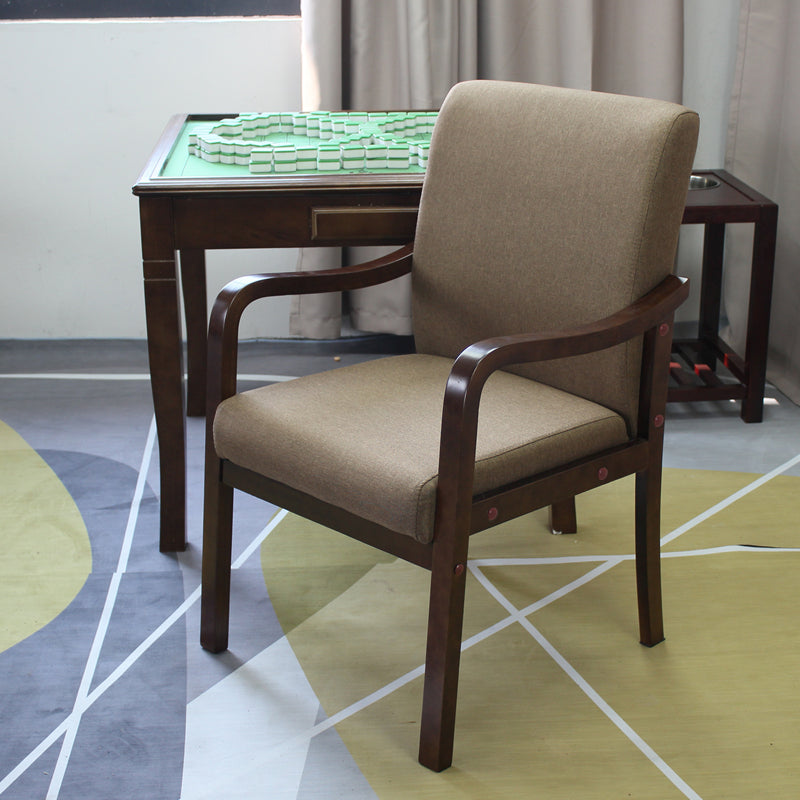 Modern Upholstered Dining Arm Chair Solid Back Dining Armchair with Wood Legs Light Brown 1 Piece Walnut Clearhalo ' kitchen&dining_furn' 'Dining Chairs' 'Dining Tables & Seating' 'dining_chair' 'furn' 'furn_dining_chair' 'Furniture' 'furniture_dining_chair' 'Kitchen & Dining Furniture' 'kitchen' 3826685