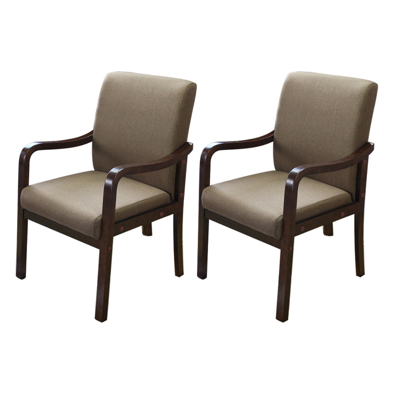 Modern Upholstered Dining Arm Chair Solid Back Dining Armchair with Wood Legs Light Brown 2 Piece Set Walnut Clearhalo ' kitchen&dining_furn' 'Dining Chairs' 'Dining Tables & Seating' 'dining_chair' 'furn' 'furn_dining_chair' 'Furniture' 'furniture_dining_chair' 'Kitchen & Dining Furniture' 'kitchen' 3826686