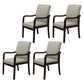 Modern Upholstered Dining Arm Chair Solid Back Dining Armchair with Wood Legs Off-White 4 Piece Set Walnut Clearhalo ' kitchen&dining_furn' 'Dining Chairs' 'Dining Tables & Seating' 'dining_chair' 'furn' 'furn_dining_chair' 'Furniture' 'furniture_dining_chair' 'Kitchen & Dining Furniture' 'kitchen' 3826690