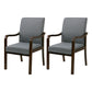 Modern Upholstered Dining Arm Chair Solid Back Dining Armchair with Wood Legs Smoke Gray 2 Piece Set Walnut Clearhalo ' kitchen&dining_furn' 'Dining Chairs' 'Dining Tables & Seating' 'dining_chair' 'furn' 'furn_dining_chair' 'Furniture' 'furniture_dining_chair' 'Kitchen & Dining Furniture' 'kitchen' 3826692