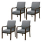 Modern Upholstered Dining Arm Chair Solid Back Dining Armchair with Wood Legs Smoke Gray 4 Piece Set Walnut Clearhalo ' kitchen&dining_furn' 'Dining Chairs' 'Dining Tables & Seating' 'dining_chair' 'furn' 'furn_dining_chair' 'Furniture' 'furniture_dining_chair' 'Kitchen & Dining Furniture' 'kitchen' 3826693