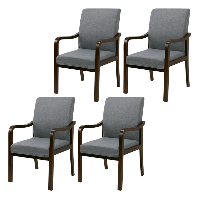 Modern Upholstered Dining Arm Chair Solid Back Dining Armchair with Wood Legs Smoke Gray 4 Piece Set Walnut Clearhalo ' kitchen&dining_furn' 'Dining Chairs' 'Dining Tables & Seating' 'dining_chair' 'furn' 'furn_dining_chair' 'Furniture' 'furniture_dining_chair' 'Kitchen & Dining Furniture' 'kitchen' 3826693