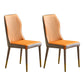 Scandinavian Style Upholstered Armless Dining Chairs Wingback Side Chair for Home Orange 2 Piece Set Brass Gold Clearhalo ' kitchen&dining_furn' 'Dining Chairs' 'Dining Tables & Seating' 'dining_chair' 'furn' 'furn_dining_chair' 'Furniture' 'furniture_dining_chair' 'Kitchen & Dining Furniture' 'kitchen' 3826706