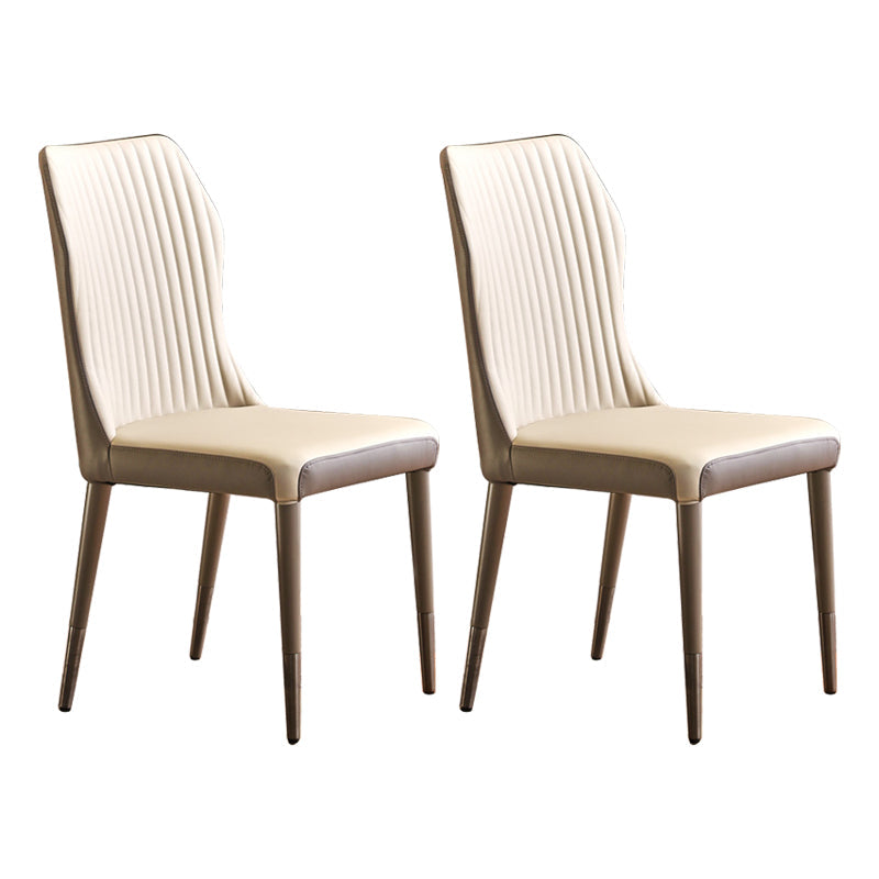 Scandinavian Style Upholstered Armless Dining Chairs Wingback Side Chair for Home Beige 2 Piece Set Black Clearhalo ' kitchen&dining_furn' 'Dining Chairs' 'Dining Tables & Seating' 'dining_chair' 'furn' 'furn_dining_chair' 'Furniture' 'furniture_dining_chair' 'Kitchen & Dining Furniture' 'kitchen' 3826713