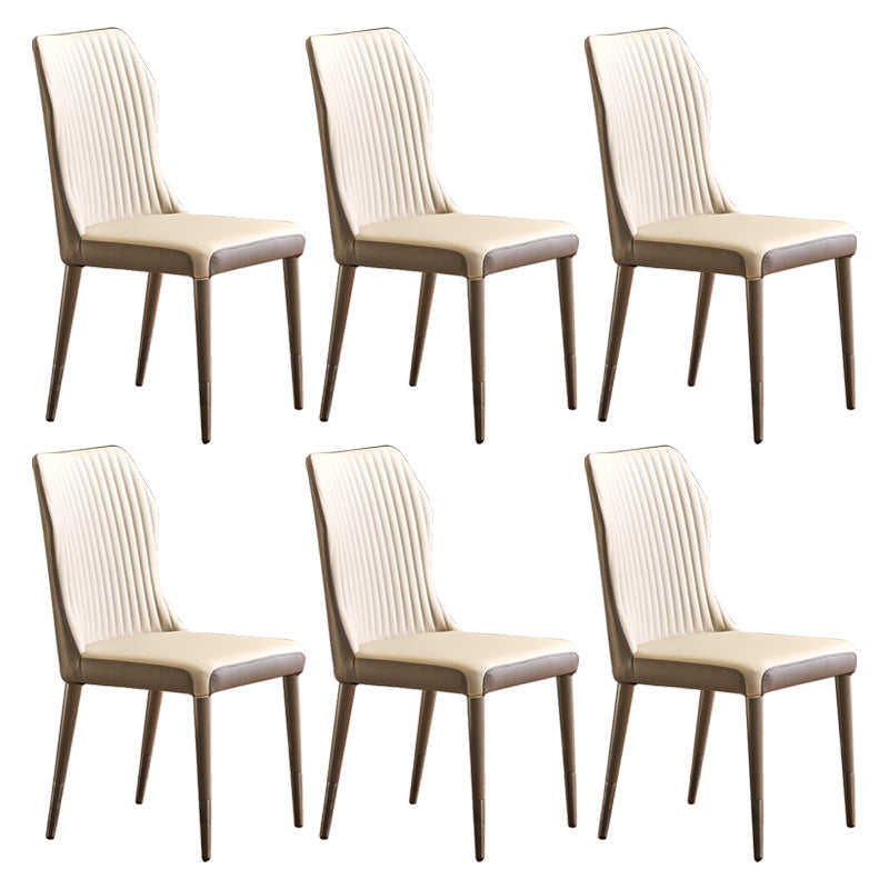 Scandinavian Style Upholstered Armless Dining Chairs Wingback Side Chair for Home Beige 6 Piece Set Black Clearhalo ' kitchen&dining_furn' 'Dining Chairs' 'Dining Tables & Seating' 'dining_chair' 'furn' 'furn_dining_chair' 'Furniture' 'furniture_dining_chair' 'Kitchen & Dining Furniture' 'kitchen' 3826716