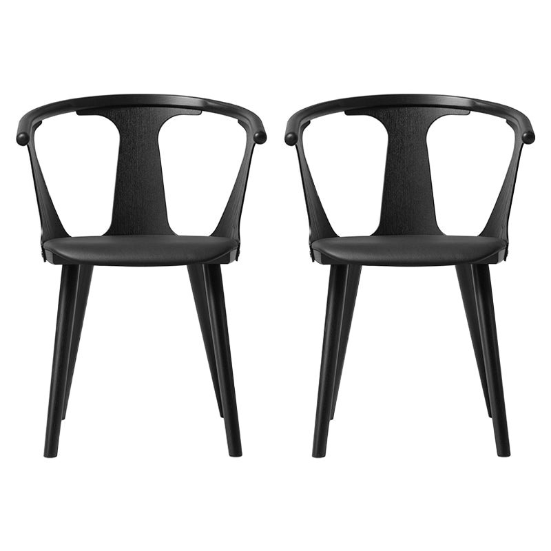 Scandinavian Style Upholstered Side Chair Slat Back Armless Dining Chair Black 2 Piece Set Clearhalo ' kitchen&dining_furn' 'Dining Chairs' 'Dining Tables & Seating' 'dining_chair' 'furn' 'furn_dining_chair' 'Furniture' 'furniture_dining_chair' 'Kitchen & Dining Furniture' 'kitchen' 3826718
