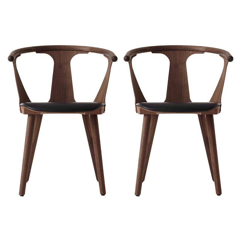 Scandinavian Style Upholstered Side Chair Slat Back Armless Dining Chair Walnut 2 Piece Set Clearhalo ' kitchen&dining_furn' 'Dining Chairs' 'Dining Tables & Seating' 'dining_chair' 'furn' 'furn_dining_chair' 'Furniture' 'furniture_dining_chair' 'Kitchen & Dining Furniture' 'kitchen' 3826723