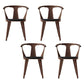 Scandinavian Style Upholstered Side Chair Slat Back Armless Dining Chair Walnut 4 Piece Set Clearhalo ' kitchen&dining_furn' 'Dining Chairs' 'Dining Tables & Seating' 'dining_chair' 'furn' 'furn_dining_chair' 'Furniture' 'furniture_dining_chair' 'Kitchen & Dining Furniture' 'kitchen' 3826725
