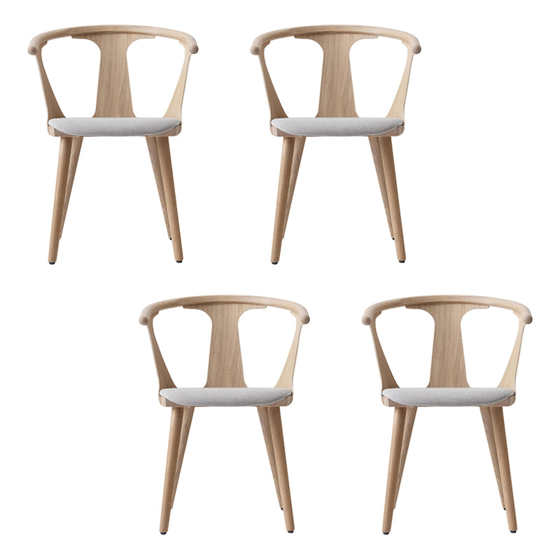 Scandinavian Style Upholstered Side Chair Slat Back Armless Dining Chair Natural 4 Piece Set Clearhalo ' kitchen&dining_furn' 'Dining Chairs' 'Dining Tables & Seating' 'dining_chair' 'furn' 'furn_dining_chair' 'Furniture' 'furniture_dining_chair' 'Kitchen & Dining Furniture' 'kitchen' 3826731
