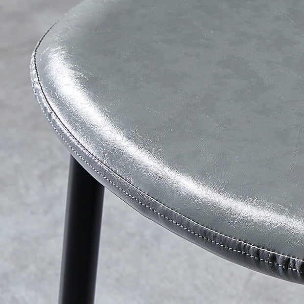 PU Leather Armless Dining Chairs Solid Back Dining Side Chair with Metal Legs Clearhalo ' kitchen&dining_furn' 'Dining Chairs' 'Dining Tables & Seating' 'dining_chair' 'furn' 'furn_dining_chair' 'Furniture' 'furniture_dining_chair' 'Kitchen & Dining Furniture' 'kitchen' 3826744