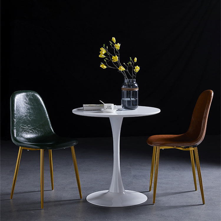 PU Leather Armless Dining Chairs Solid Back Dining Side Chair with Metal Legs Clearhalo ' kitchen&dining_furn' 'Dining Chairs' 'Dining Tables & Seating' 'dining_chair' 'furn' 'furn_dining_chair' 'Furniture' 'furniture_dining_chair' 'Kitchen & Dining Furniture' 'kitchen' 3826757