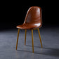 PU Leather Armless Dining Chairs Solid Back Dining Side Chair with Metal Legs Brown 1 Piece Brass Gold Clearhalo ' kitchen&dining_furn' 'Dining Chairs' 'Dining Tables & Seating' 'dining_chair' 'furn' 'furn_dining_chair' 'Furniture' 'furniture_dining_chair' 'Kitchen & Dining Furniture' 'kitchen' 3826767