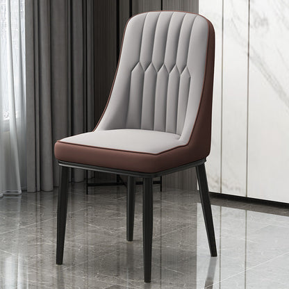 Scandinavian Style Metal Dining Chair Dining Room Parsons Armless Chair Gray Coffee 1 Piece Black Clearhalo ' kitchen&dining_furn' 'Dining Chairs' 'Dining Tables & Seating' 'dining_chair' 'furn' 'furn_dining_chair' 'Furniture' 'furniture_dining_chair' 'Kitchen & Dining Furniture' 'kitchen' 3826795