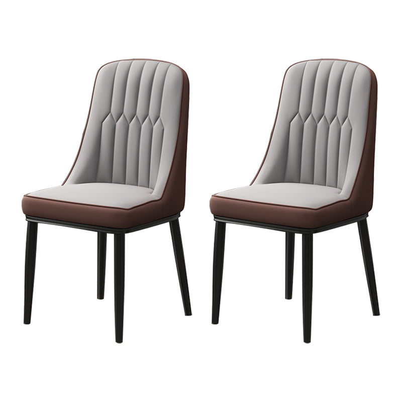Scandinavian Style Metal Dining Chair Dining Room Parsons Armless Chair Gray Coffee 2 Piece Set Black Clearhalo ' kitchen&dining_furn' 'Dining Chairs' 'Dining Tables & Seating' 'dining_chair' 'furn' 'furn_dining_chair' 'Furniture' 'furniture_dining_chair' 'Kitchen & Dining Furniture' 'kitchen' 3826797