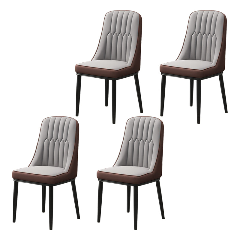 Scandinavian Style Metal Dining Chair Dining Room Parsons Armless Chair Gray Coffee 4 Piece Set Black Clearhalo ' kitchen&dining_furn' 'Dining Chairs' 'Dining Tables & Seating' 'dining_chair' 'furn' 'furn_dining_chair' 'Furniture' 'furniture_dining_chair' 'Kitchen & Dining Furniture' 'kitchen' 3826798