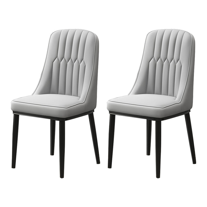 Scandinavian Style Metal Dining Chair Dining Room Parsons Armless Chair Grey 2 Piece Set Black Clearhalo ' kitchen&dining_furn' 'Dining Chairs' 'Dining Tables & Seating' 'dining_chair' 'furn' 'furn_dining_chair' 'Furniture' 'furniture_dining_chair' 'Kitchen & Dining Furniture' 'kitchen' 3826800