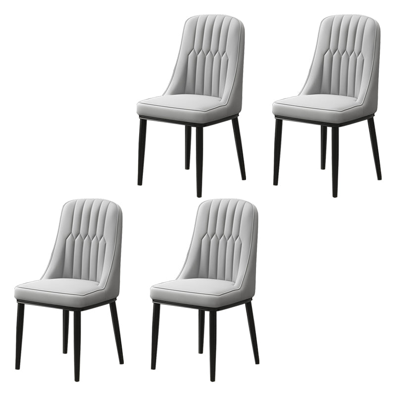 Scandinavian Style Metal Dining Chair Dining Room Parsons Armless Chair Grey 4 Piece Set Black Clearhalo ' kitchen&dining_furn' 'Dining Chairs' 'Dining Tables & Seating' 'dining_chair' 'furn' 'furn_dining_chair' 'Furniture' 'furniture_dining_chair' 'Kitchen & Dining Furniture' 'kitchen' 3826801