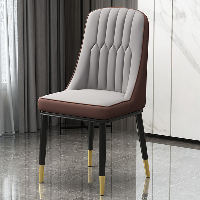 Scandinavian Style Metal Dining Chair Dining Room Parsons Armless Chair Gray Coffee 1 Piece Brass Gold Clearhalo ' kitchen&dining_furn' 'Dining Chairs' 'Dining Tables & Seating' 'dining_chair' 'furn' 'furn_dining_chair' 'Furniture' 'furniture_dining_chair' 'Kitchen & Dining Furniture' 'kitchen' 3826802