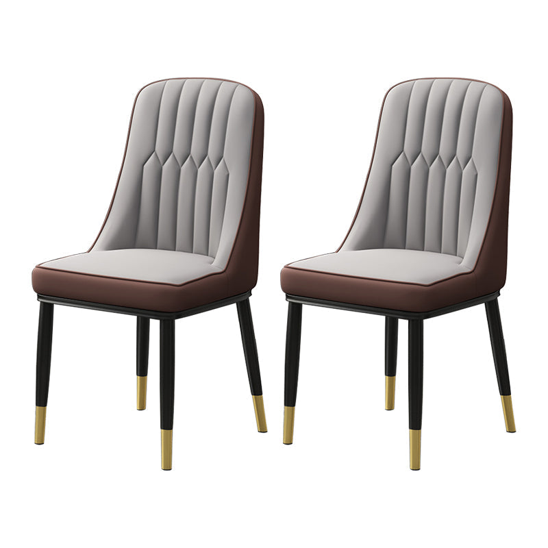 Scandinavian Style Metal Dining Chair Dining Room Parsons Armless Chair Gray Coffee 2 Piece Set Brass Gold Clearhalo ' kitchen&dining_furn' 'Dining Chairs' 'Dining Tables & Seating' 'dining_chair' 'furn' 'furn_dining_chair' 'Furniture' 'furniture_dining_chair' 'Kitchen & Dining Furniture' 'kitchen' 3826803