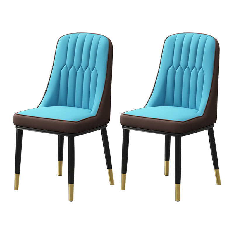 Scandinavian Style Metal Dining Chair Dining Room Parsons Armless Chair Blue Coffee 2 Piece Set Brass Gold Clearhalo ' kitchen&dining_furn' 'Dining Chairs' 'Dining Tables & Seating' 'dining_chair' 'furn' 'furn_dining_chair' 'Furniture' 'furniture_dining_chair' 'Kitchen & Dining Furniture' 'kitchen' 3826806