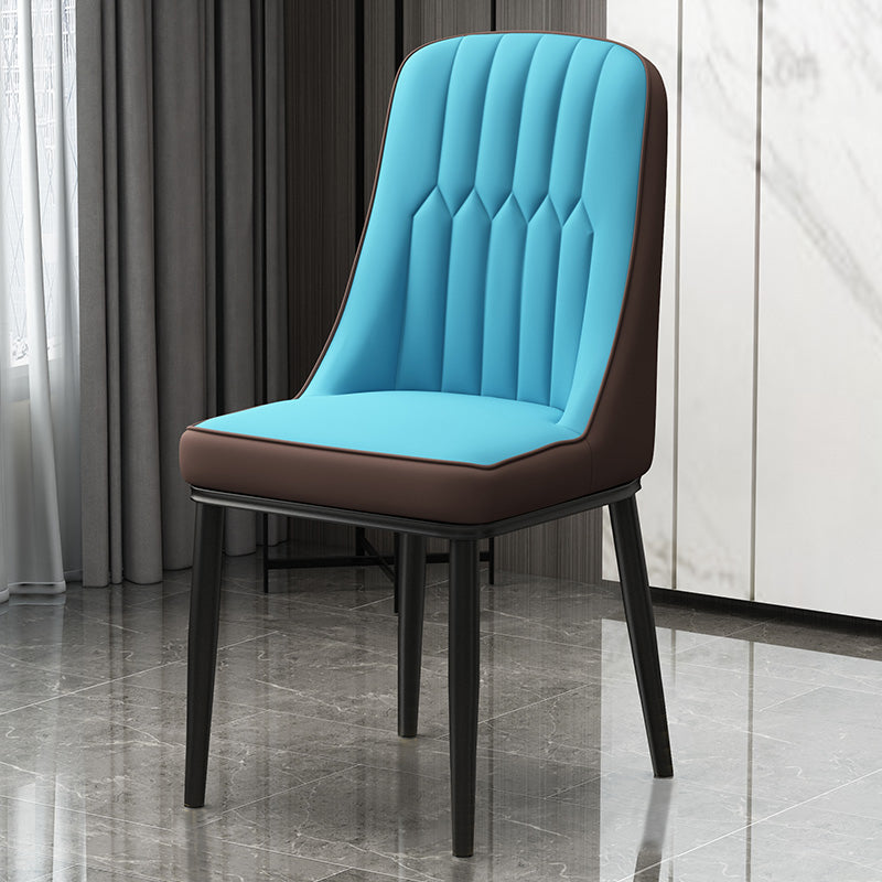 Scandinavian Style Metal Dining Chair Dining Room Parsons Armless Chair Blue Coffee 1 Piece Black Clearhalo ' kitchen&dining_furn' 'Dining Chairs' 'Dining Tables & Seating' 'dining_chair' 'furn' 'furn_dining_chair' 'Furniture' 'furniture_dining_chair' 'Kitchen & Dining Furniture' 'kitchen' 3826808